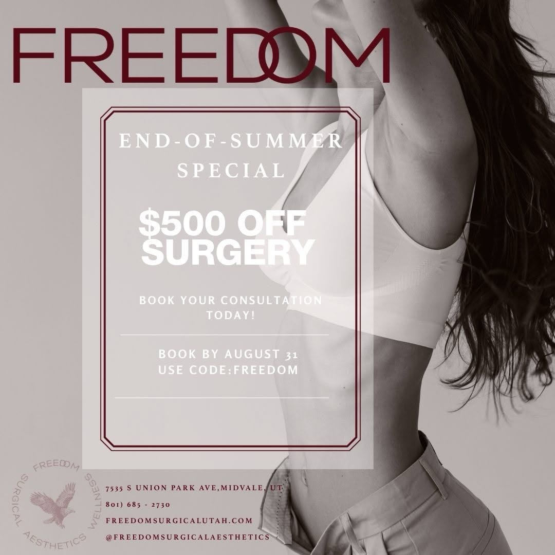 Instagram post by Dr. Kirk Moore: End of Summer special you do not want to miss! Get your surgery on the books before August 31st for the $500 off surgery. Your surgery can b…