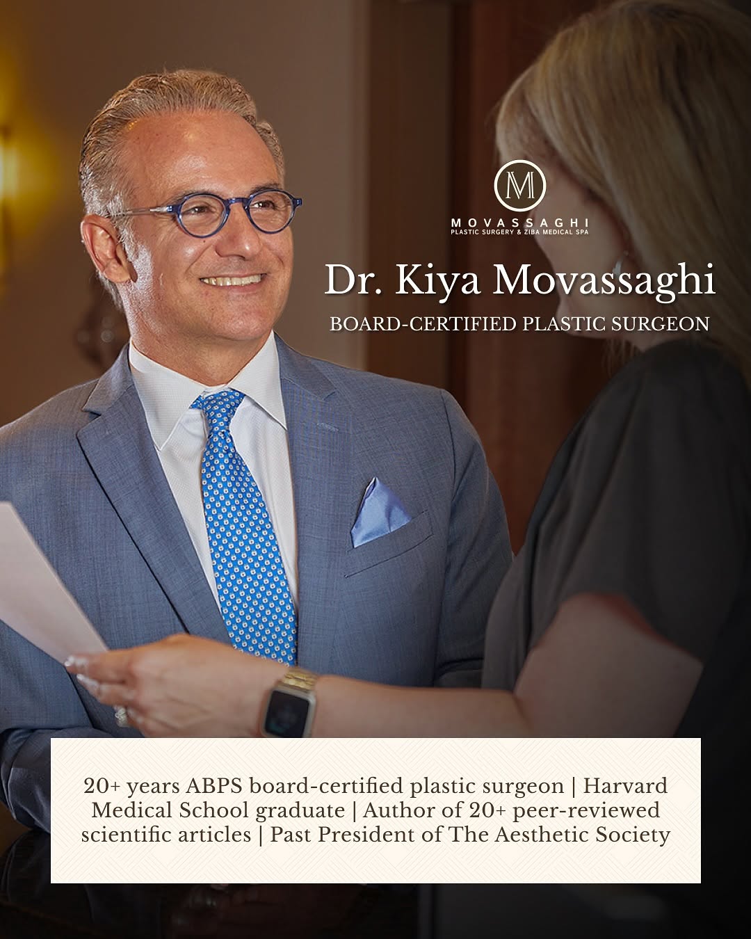 Instagram post by Dr. Kiya Movassaghi: Hey, Eugene👋 Meet board-certified plastic surgeon Dr. Kiya Movassaghi and his practice, Movassaghi Plastic Surgery & Ziba Medical Spa. We a…