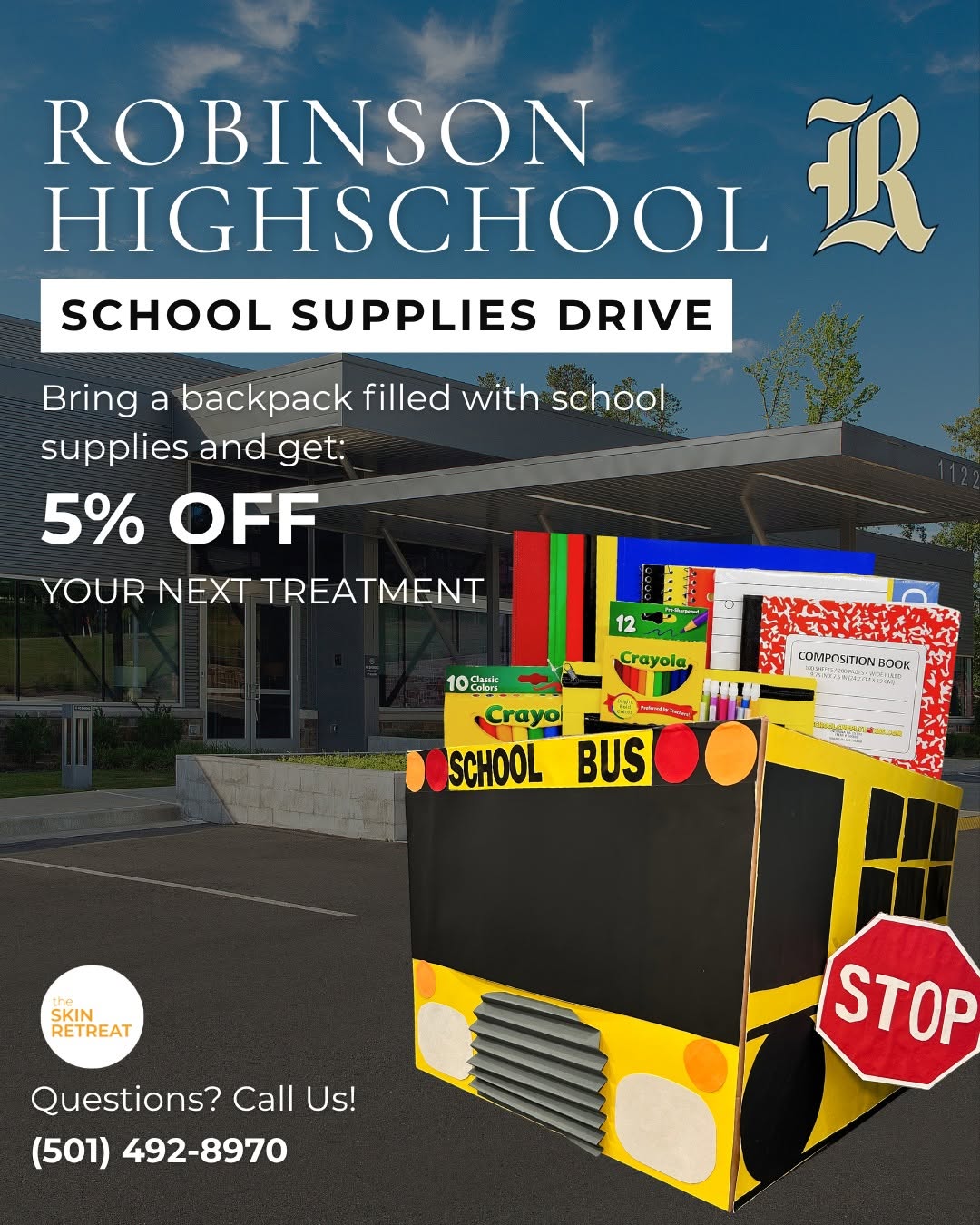 Instagram post by Dr. Kris Shewmake: 🎒 Back to school, but make it count! ✏️ This September, we’re teaming up with Robinson High School to give back to local students—and we’d …