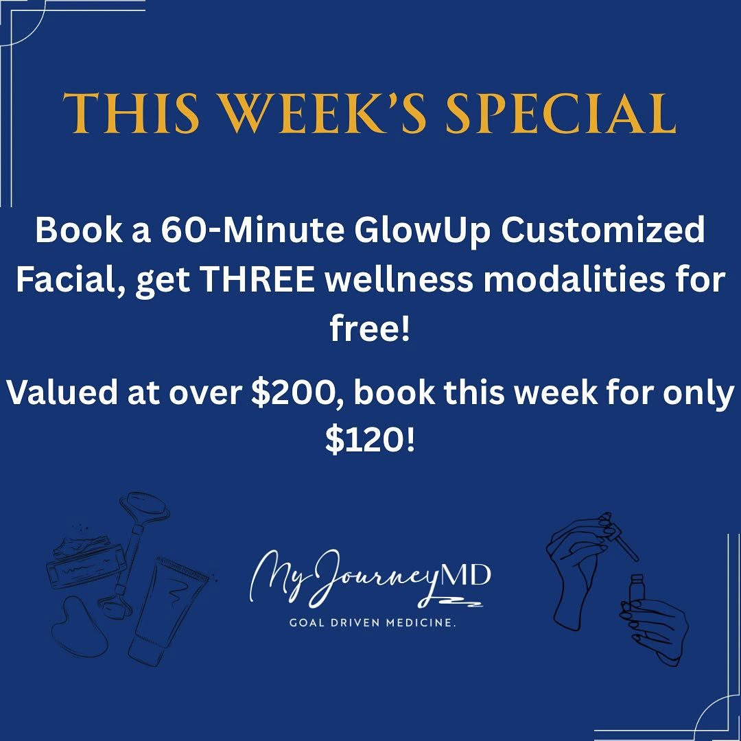 Instagram post by Dr. Kristen B. Williams: THIS WEEK ONLY! Book a 60-Minute GlowUp Customized Facial and get THREE wellness modalities for FREE! Come in and rejuvenate yourself in a r…