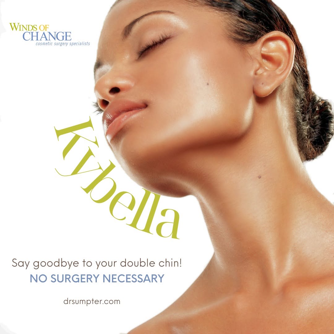 Instagram post by Dr. Kristi Sumpter, DO: Tired of stubborn fat under your chin? Kybella is a non-surgical solution that melts away fat for a slimmer, more contoured look! 💉✨ With m…