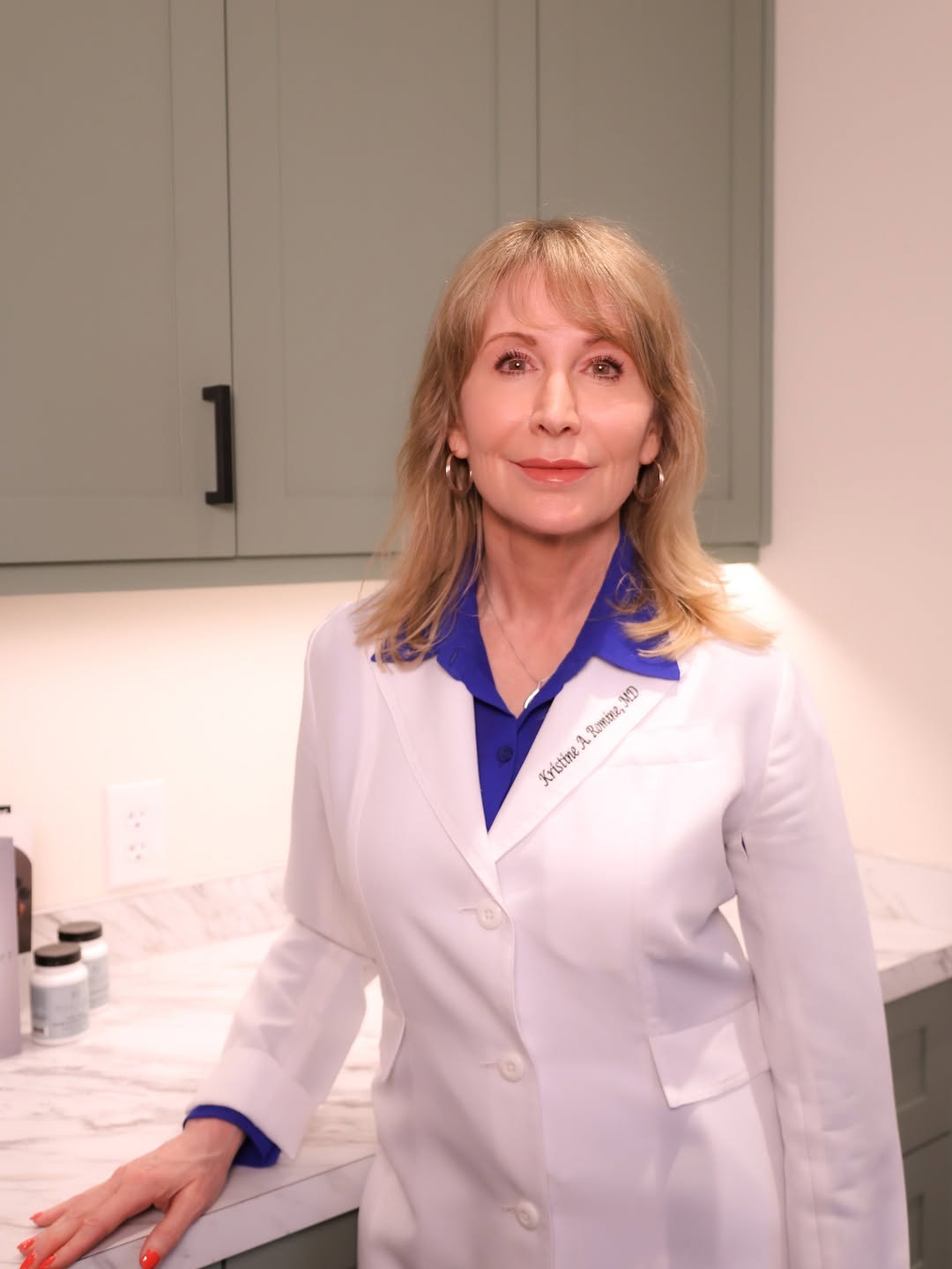 Instagram post by Dr. Kristine Romine: After more than 25 years in dermatology, Kristine Romine, MD, founded BelleSante to bring aesthetics, longevity, and preventive care togethe…