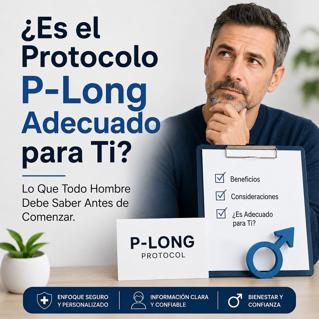 Instagram post by Dr. Lamia Gabal: ¿Has escuchado sobre el Protocolo P-Long®y te preguntas si podría ser adecuado para ti? P-Long® es un protocolo de salud masculina diseñado …
