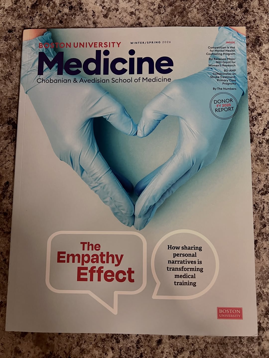 Instagram post by Dr. Larry S. Nichter: We’re proud to share that Dr. Nichter was recently featured in Boston University’s Medicine Magazine as he was recognized with the Humanitar…