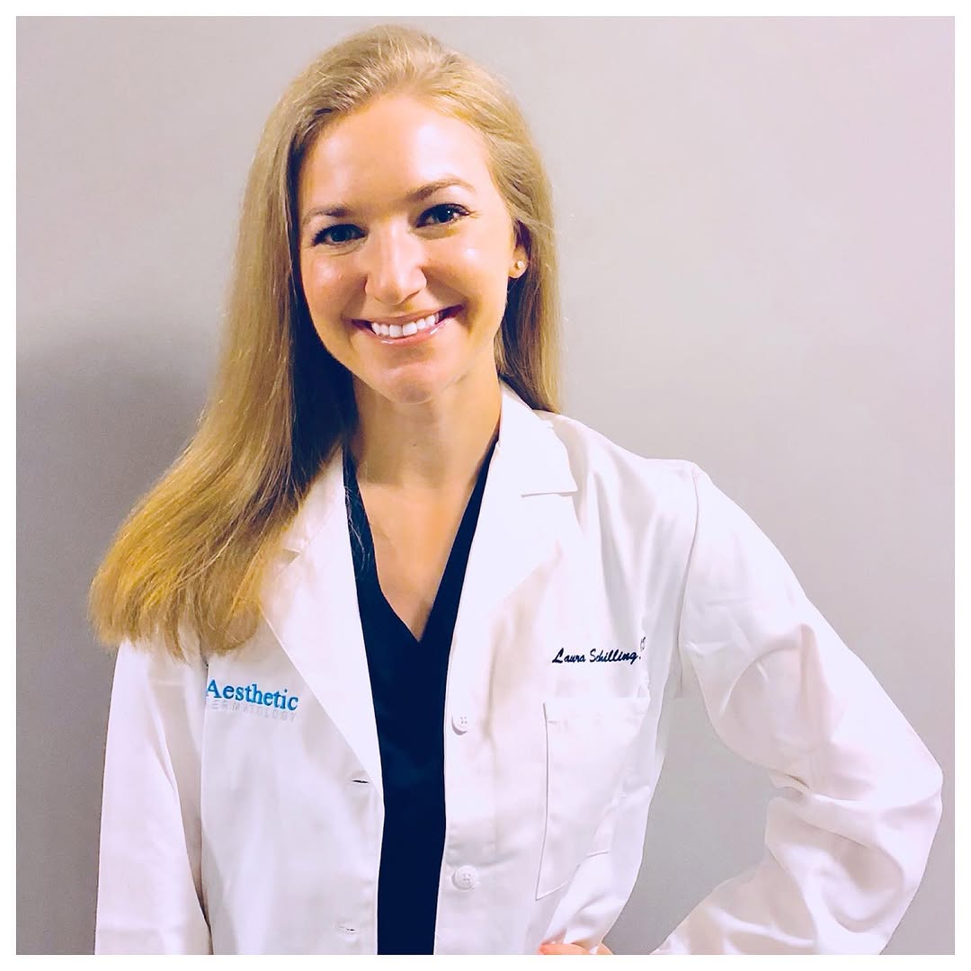 Instagram post by Dr. Laura Schilling: Hey all! Follow my practice’s new account @aestheticdermatologyassociates to learn all about our providers, treatments, and everything we ha…