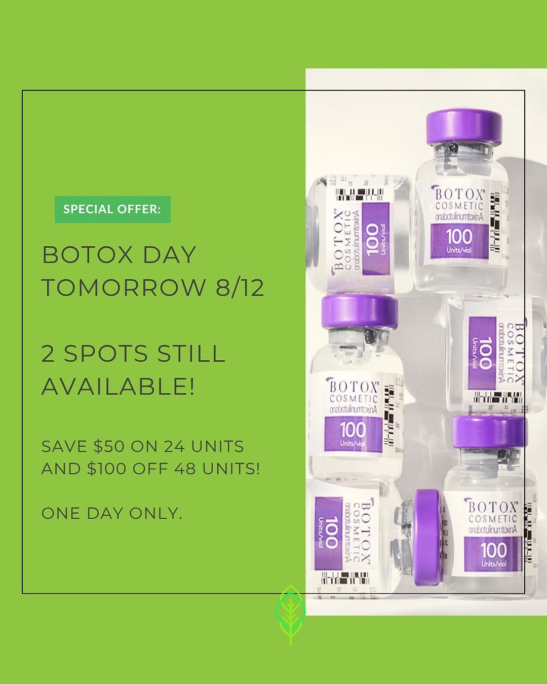 Instagram post by Dr. Lauren Greenberg: Botox day! Save $ and look great for the end of summer. With Dr. G. Call ASAP. 6506179907 #botox #laurengreenbergmd