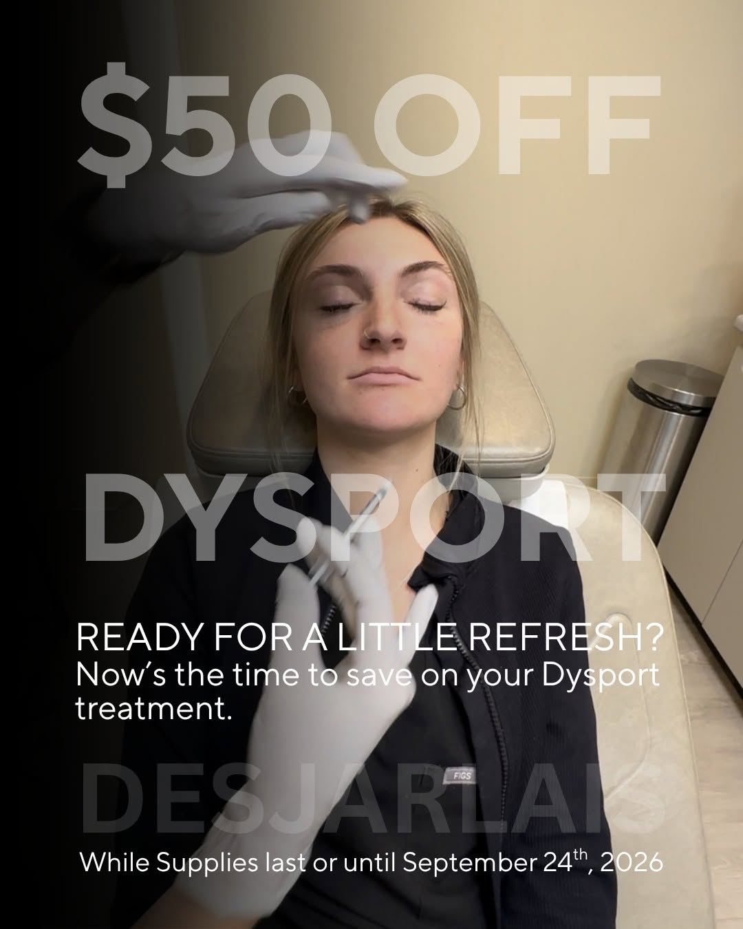 Instagram post by Dr. Lawrence Desjarlais: 🚨 Dysport FLASH SALE! 🚨 This limited-time offer won’t last—and supplies are limited! If Dysport is already part of your treatment plan, or…