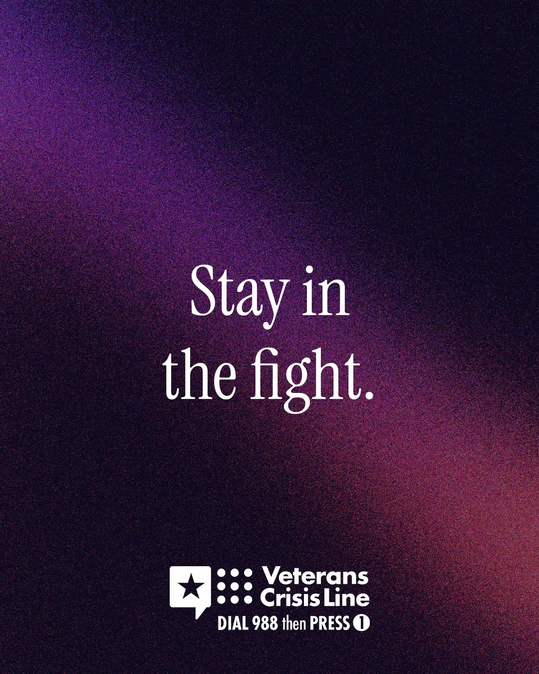 Instagram post by Dr. Leanne Cross: Stay in the fight. The Veterans Crisis Line is here 24/7: 📞 Dial 988, then press 1 📲 Text 838255 💻 VeteransCrisisLine.net