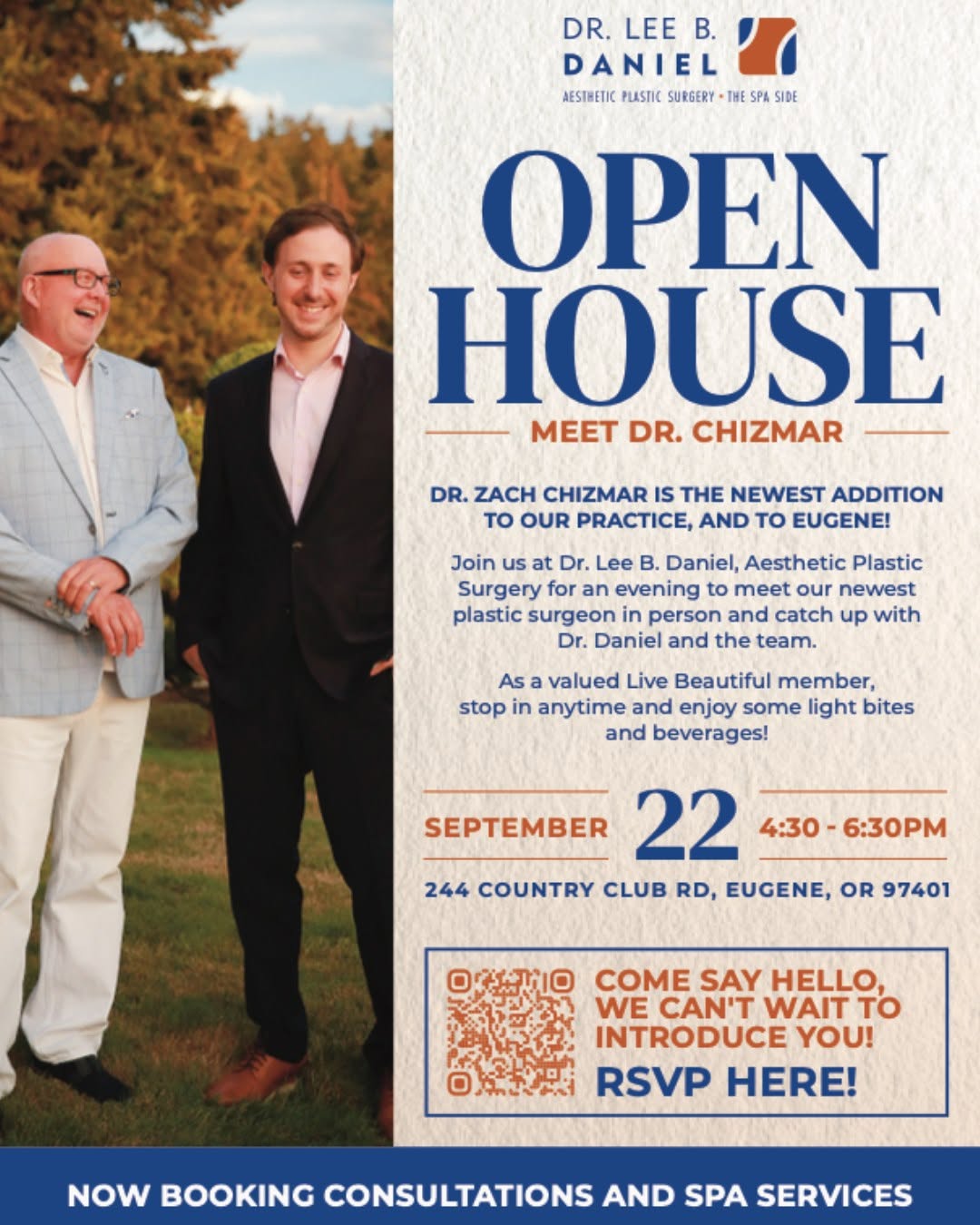 Instagram post by Dr. Lee B. Daniel: Join us for a Live Beautiful Members only celebration! 🎉 Please help us welcome Dr. Zach Chizmar, the newest addition to Dr. Lee B. Daniel …