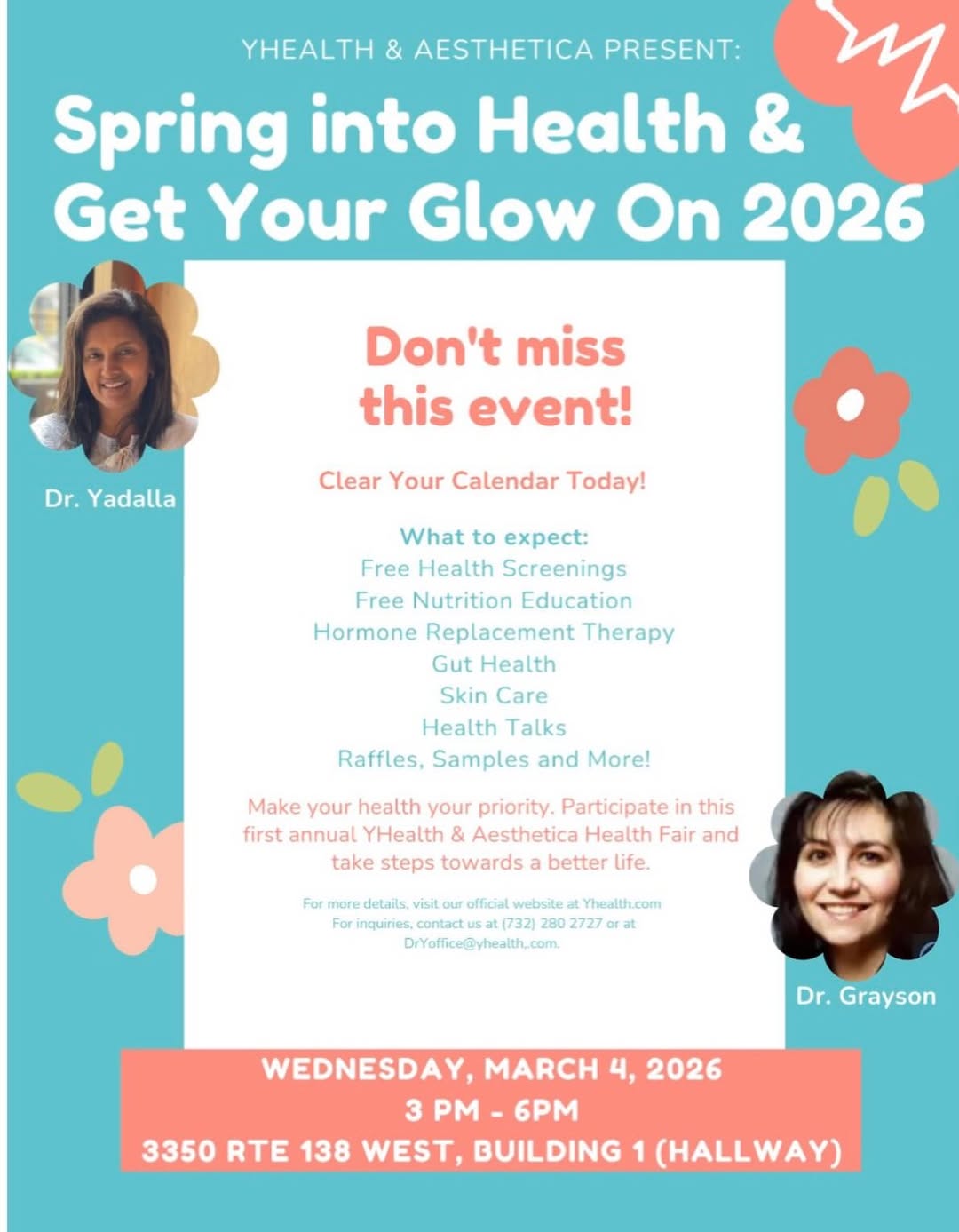 Instagram post by Dr. Leila S. Grayson: Join us for our health fair this Wednesday March 4!