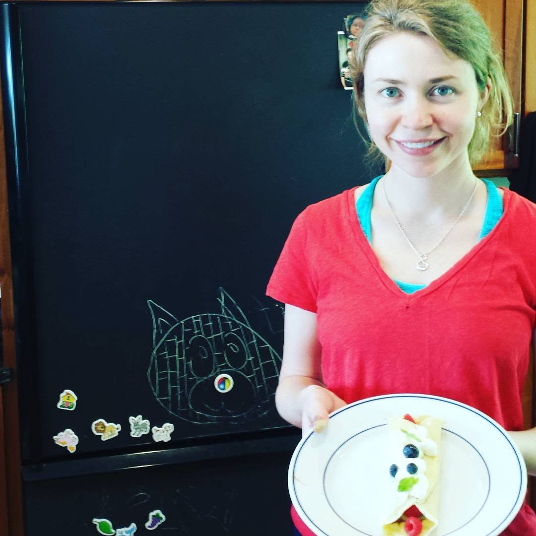 Instagram post by Dr. Leslie Irvine: Taking advantage of our lemon tree with some lemon curd crepes! #sundaycrepeday