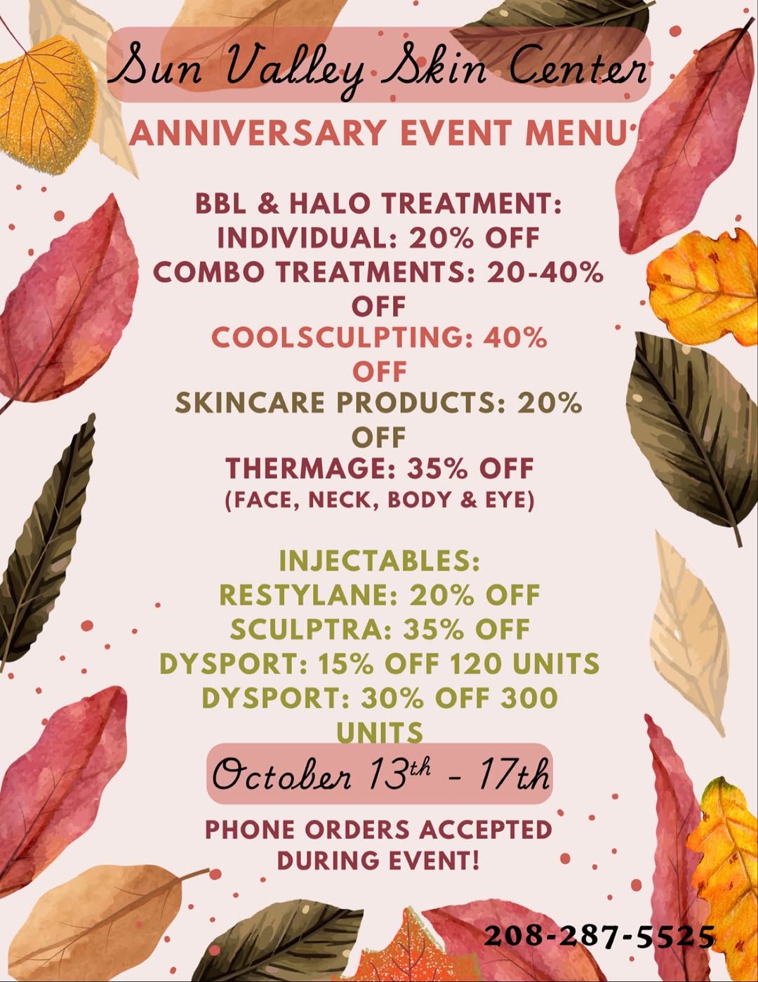 Instagram post by Dr. Lindie Borton: Our Annual Anniversary Sale is happening next week! Now is a great time to take advantage of our best sale of the year! Details are listed a…