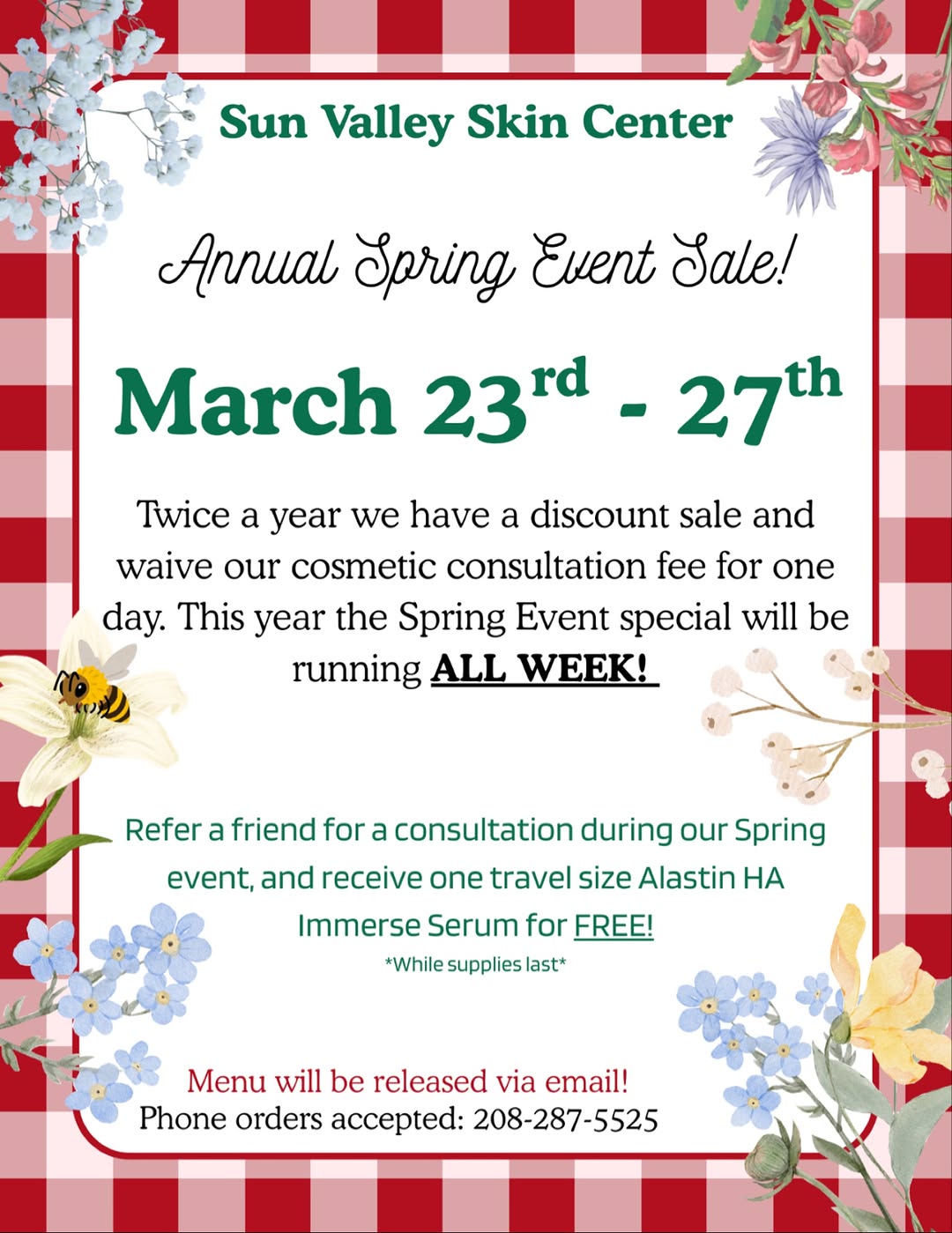 Instagram post by Dr. Lindie Borton: Our annual Spring Event is coming soon!! We will have discounts on most cosmetic packages and products. Supplies are limited so now is the t…