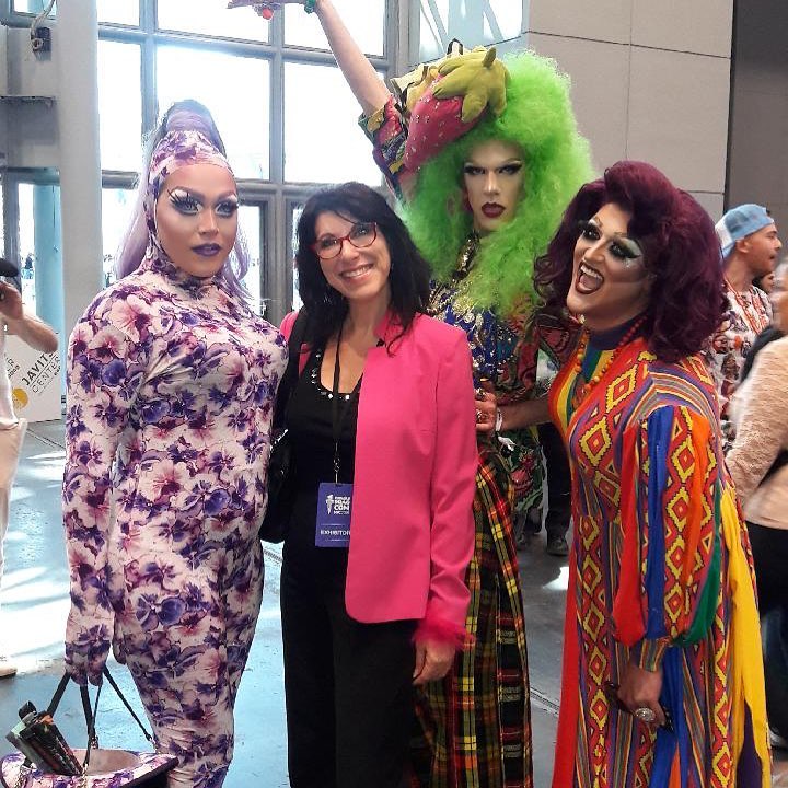 Instagram post by Dr. Lisa S. Bunin: My new friends! Come see us today at DragCon NYC 2018