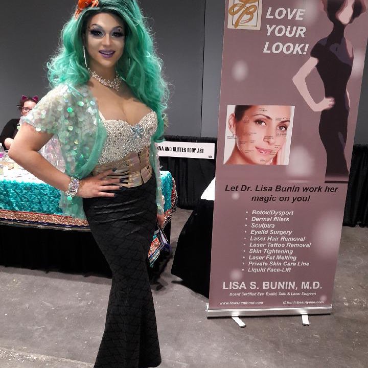 Instagram post by Dr. Lisa S. Bunin: Love attending RuPauls DragCon NYC 2018. Come see me at booth A03