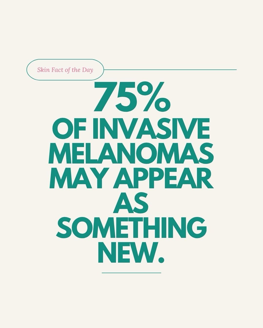 Instagram post by Dr. Lisa Zaleski-Larsen: When checking your skin for melanoma, don’t just watch the moles you already have. Look for what’s NEW. 🔎 Recent research found that approx…