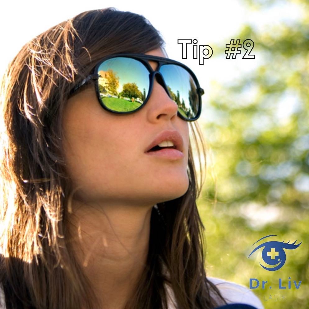 Instagram post by Dr. Liviu Saimovici: Healthy Eye Tip #2: Just because it's winter, doesn't mean you can ditch the shades.⠀ ⠀ @DrLivNYC says, it's still important to protect your…