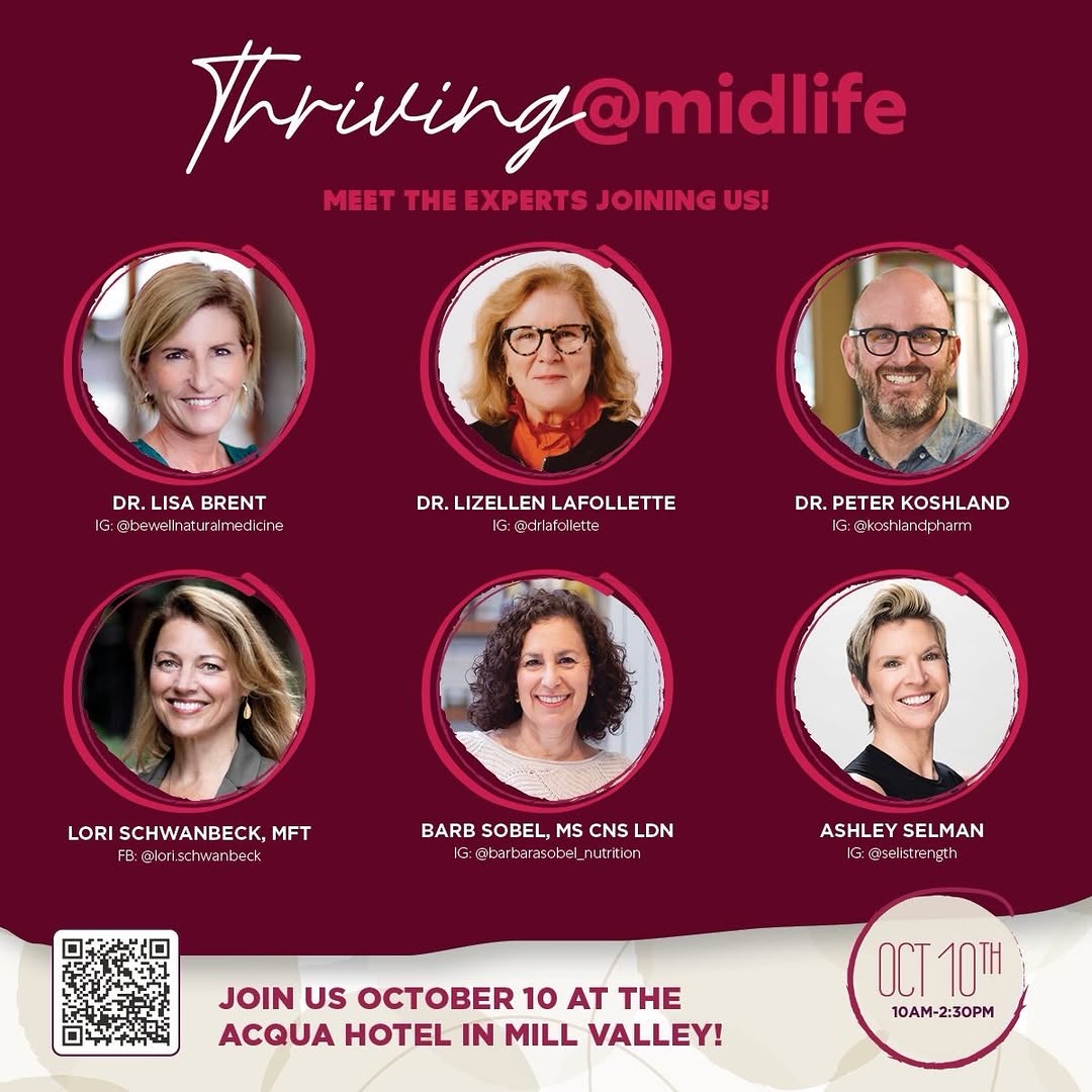 Instagram post by Dr. Lizellen La Follette: We’re thrilled to introduce the experts joining us for Thriving@Midlife this October. Women’s health at midlife touches far more than hormon…