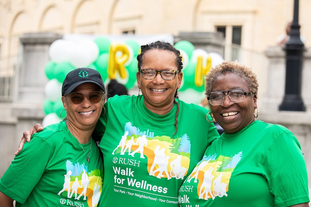 Instagram post by Dr. Loren Schechter: For the summer's final Rush Walk for Wellness, we gathered in Aurora and Garfield Park to celebrate a decade of movement, connection and com…