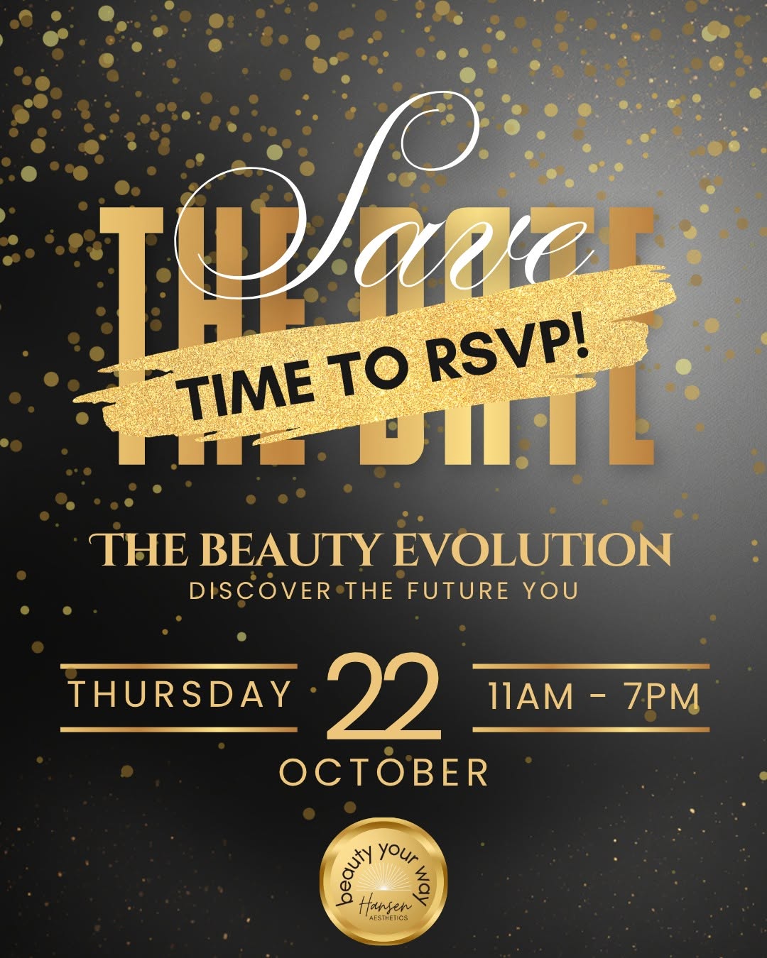 Instagram post by Dr. Lori Hansen: The countdown to our biggest event of the year is ON! ✨ The Beauty Evolution: Discover the Future You Thursday, October 22 | 11 AM–7 PM If y…
