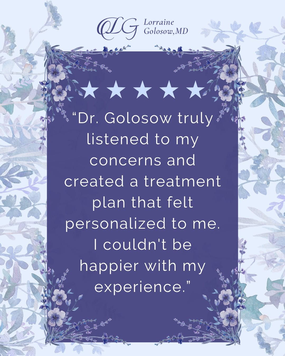 Instagram post by Dr. Lorraine M. Golosow: This is exactly why we love what we do. Watching you leave feeling empowered, confident, and truly at home in your own skin is what makes th…