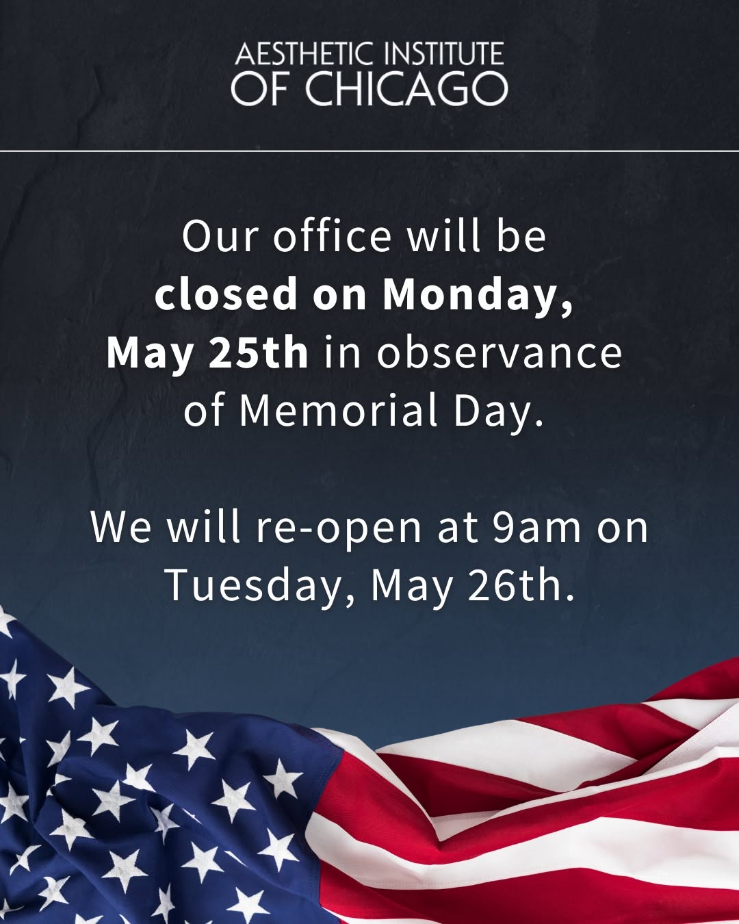 Instagram post by Dr. Lorri Cobbins: 🇺🇸 Office Closure Notice 🇺🇸 In honor of Memorial Day, our office will be closed on Monday, May 25th, 2026. We take this time to remember…