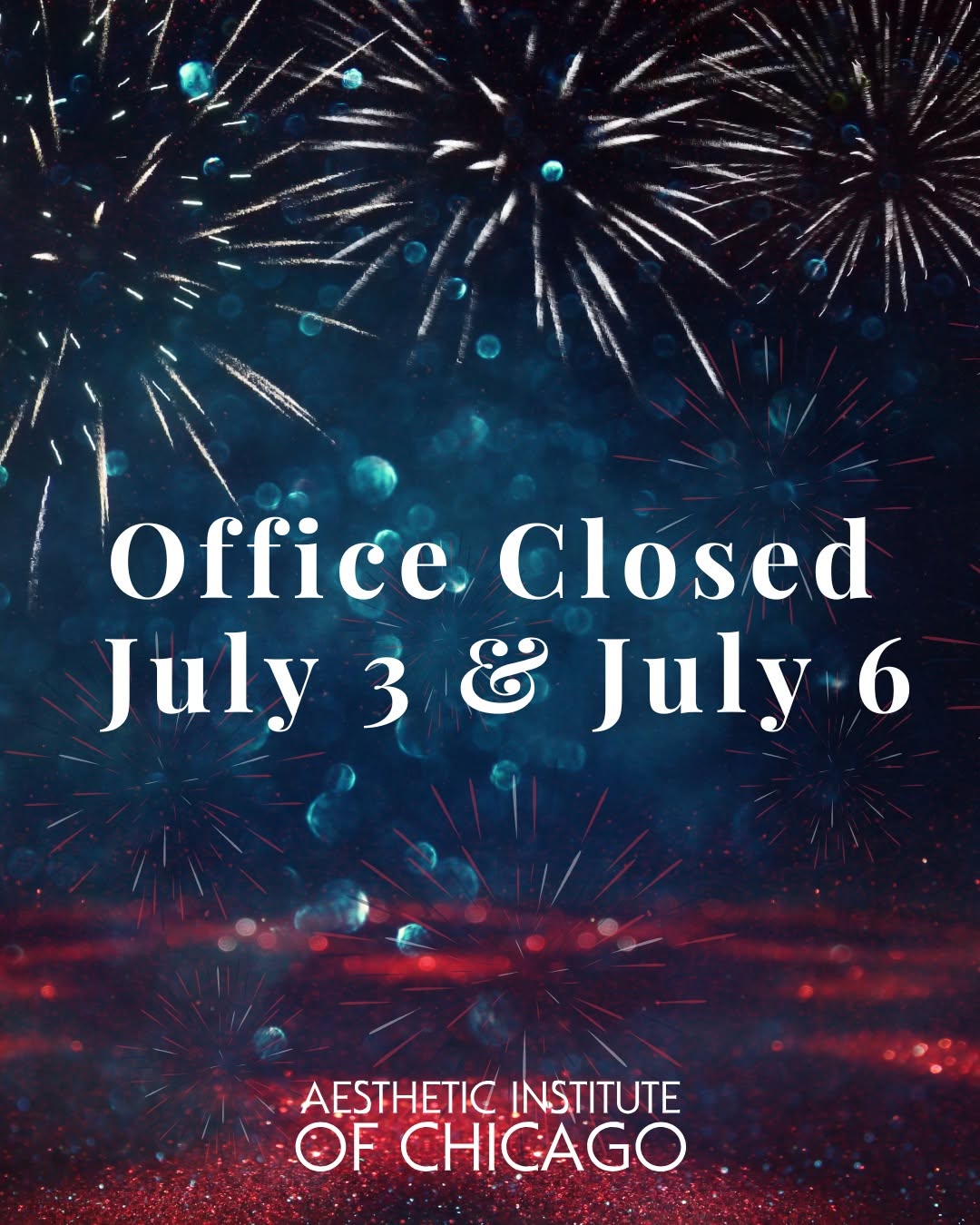 Instagram post by Dr. Lorri Cobbins: Our office will be taking a short holiday break and will be closed on Friday, July 3rd and Monday, July 6th in observance of the Fourth of J…