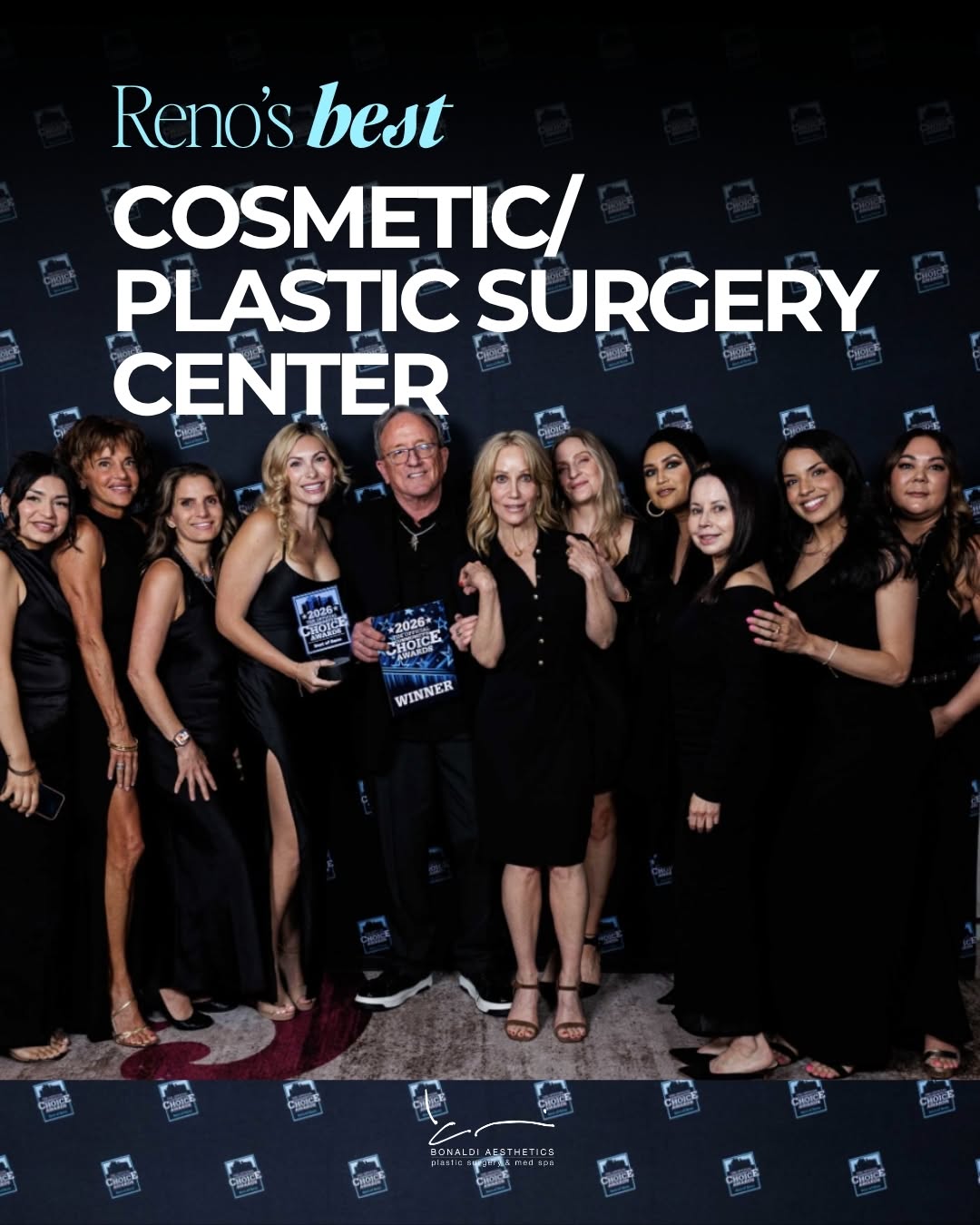 Instagram post by Dr. Louis Bonaldi: WE DID IT, RENO! 🎉 🏆 . We are incredibly thrilled, humbled, and proud to announce that Bonaldi Aesthetics has been voted Reno’s Best Cosme…