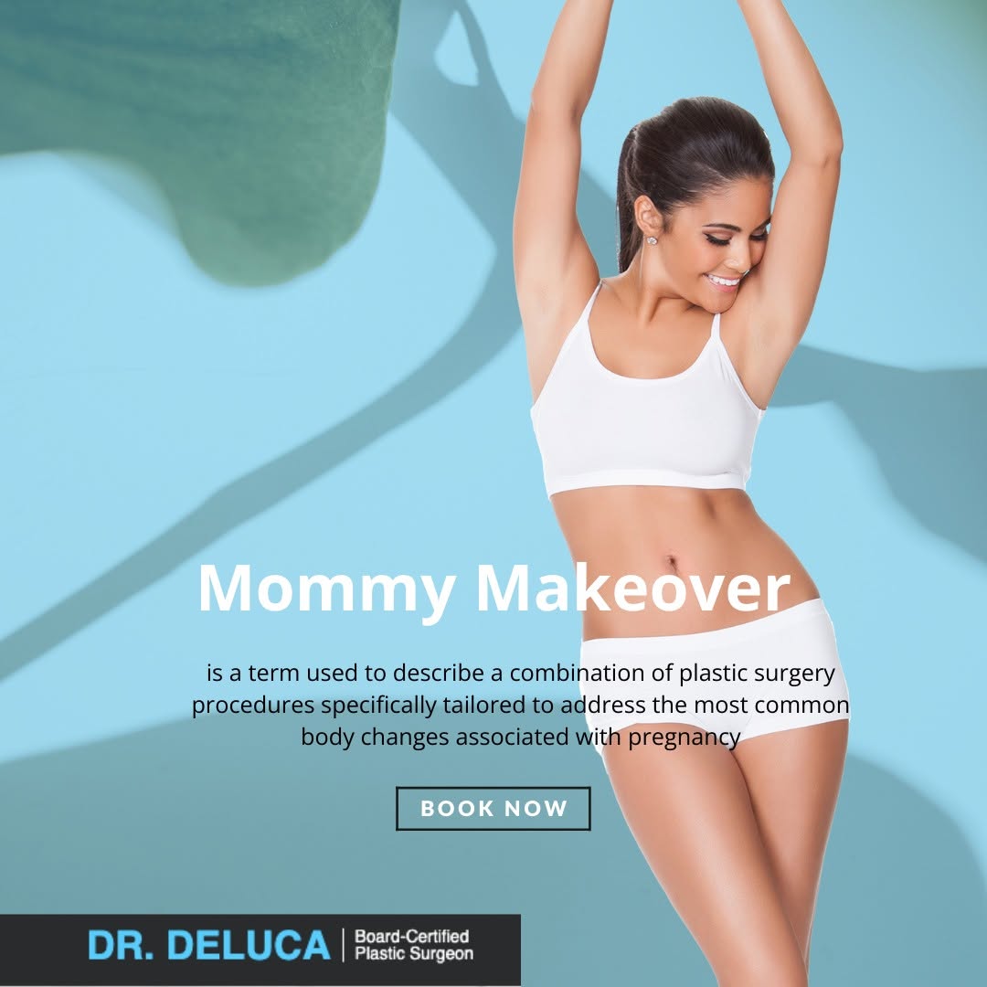 Instagram post by Dr. Louis DeLuca: Mommy Makeover is a term used to describe a combination of plastic surgery procedures specifically tailored to address the most common body …