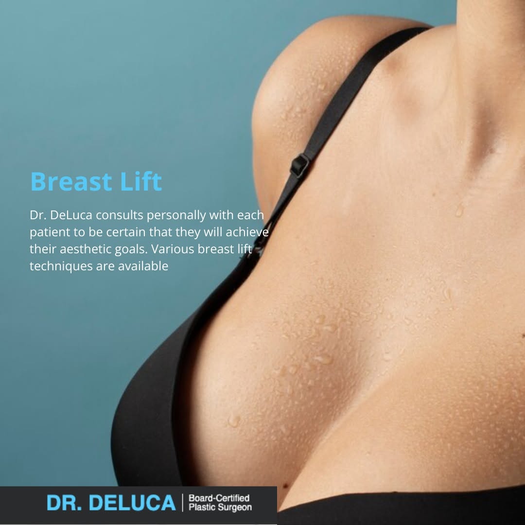 Instagram post by Dr. Louis DeLuca: Dr. DeLuca consults personally with each patient to be certain that they will achieve their aesthetic goals. Various breast lift techniques …