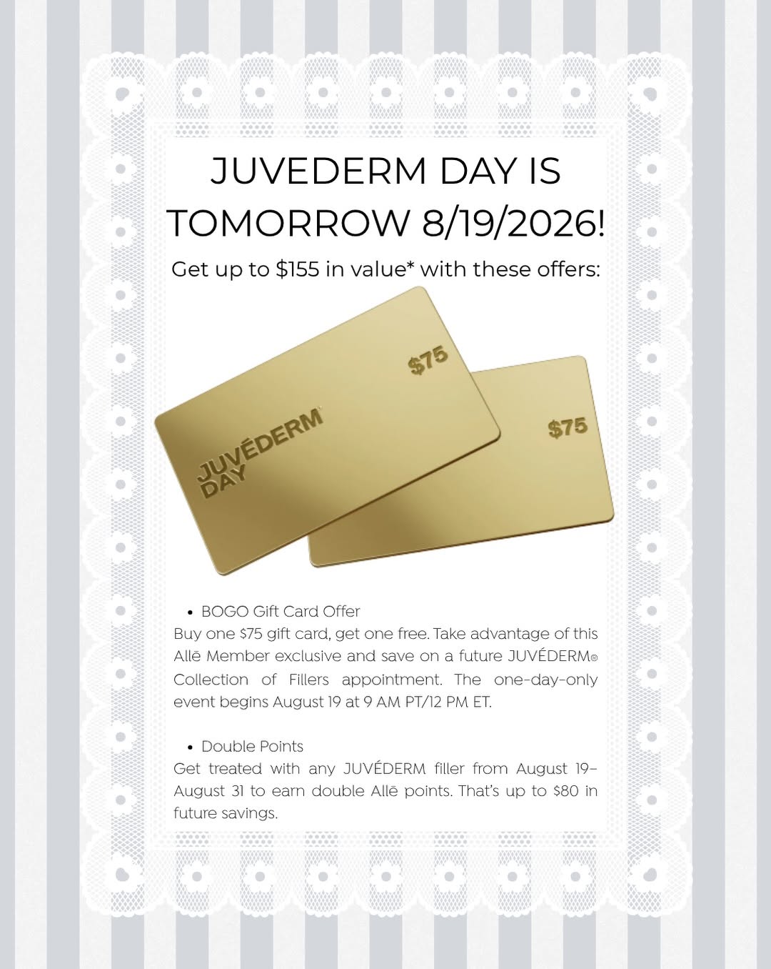 Instagram post by Dr. Louis M. Iorio: Don’t forget to take advantage of the savings tomorrow! From restoring lost volume to beautifully defining lips, cheeks, and jawline, JUVÉDE…