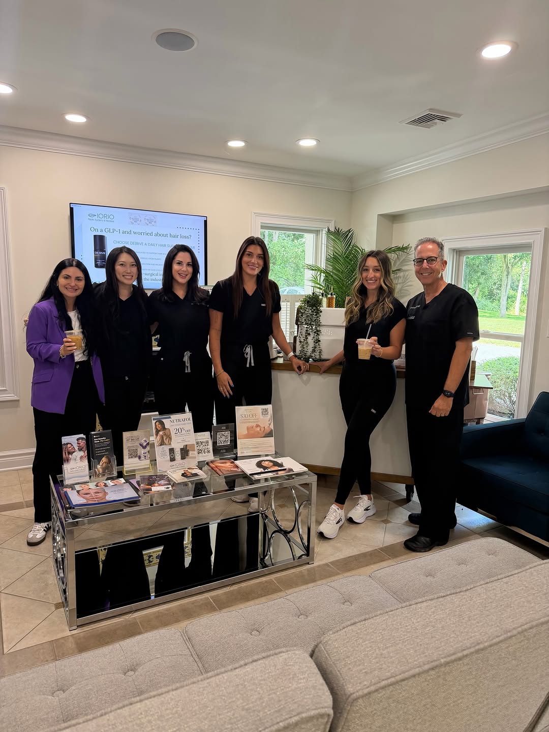Instagram post by Dr. Louis M. Iorio: In honor of Hair Loss Awareness Month, we hosted a special Coffee & Conversations with Sloan from Nutrafol!✨ Guests had the opportunity to e…