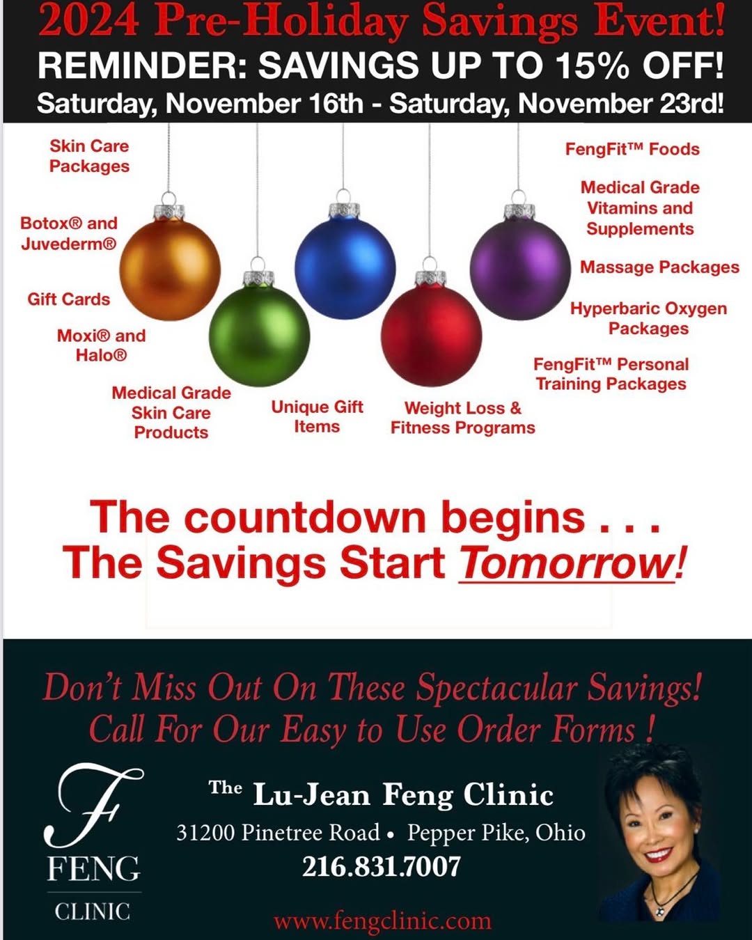 Instagram post by Dr. Lu-Jean Feng: Less than 24 hours to go! #fengclinic #drlujeanfeng #holidayopenhouse #holidays