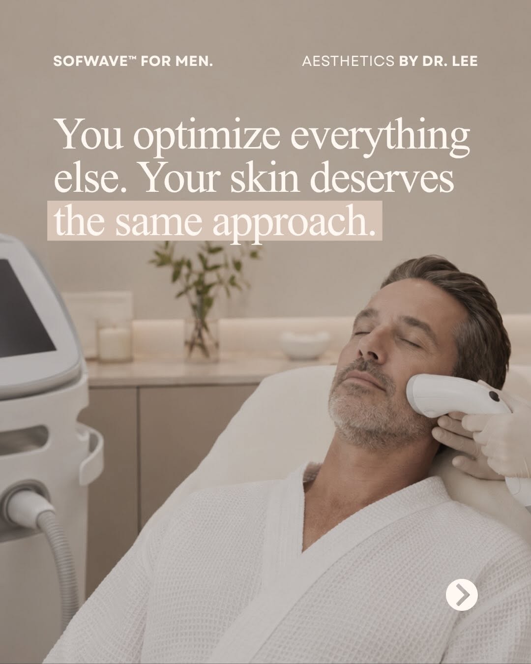 Instagram post by Dr. Luis Lee: The male aesthetics conversation has changed. It’s no longer about vanity. It’s about looking like the version of yourself that matches your…