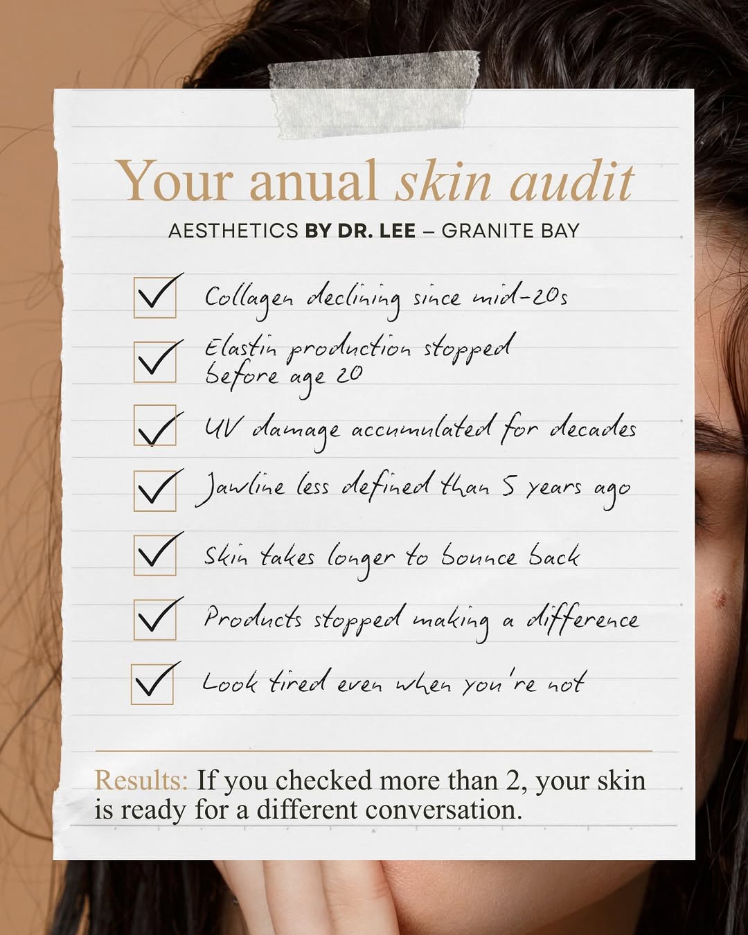 Instagram post by Dr. Luis Lee: Consider this your annual skin audit. Most people assess their skin by how it looks on a good day in good lighting. That’s not an audit. Tha…
