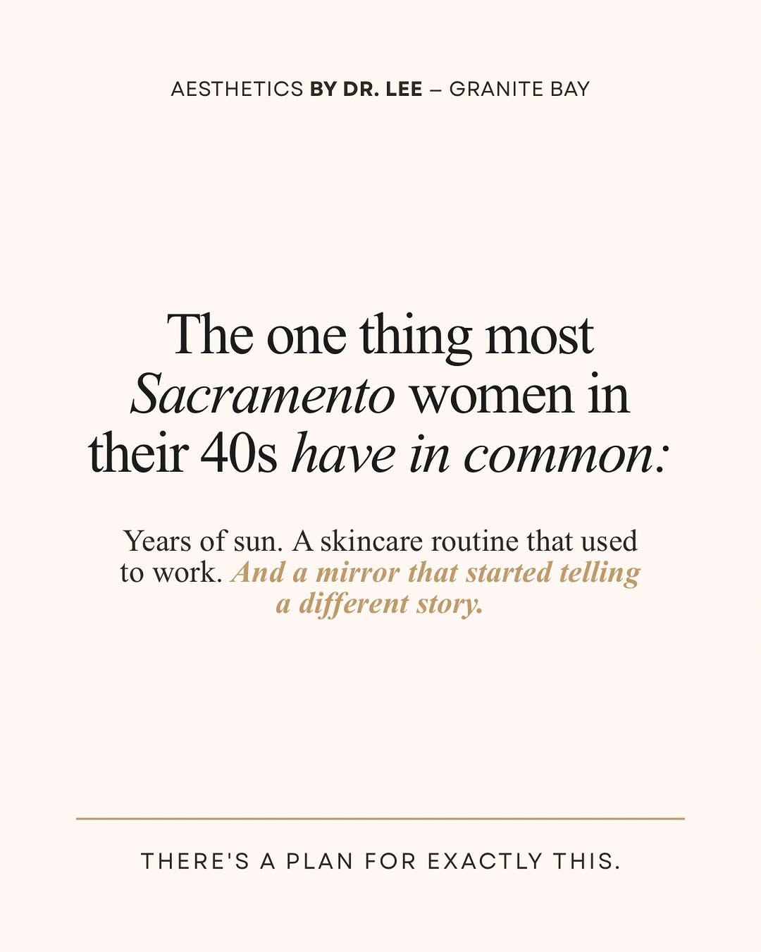 Instagram post by Dr. Luis Lee: This one is written for a specific person. You’ll know if it’s you. You live in Sacramento. You’ve spent years in the sun the way people her…