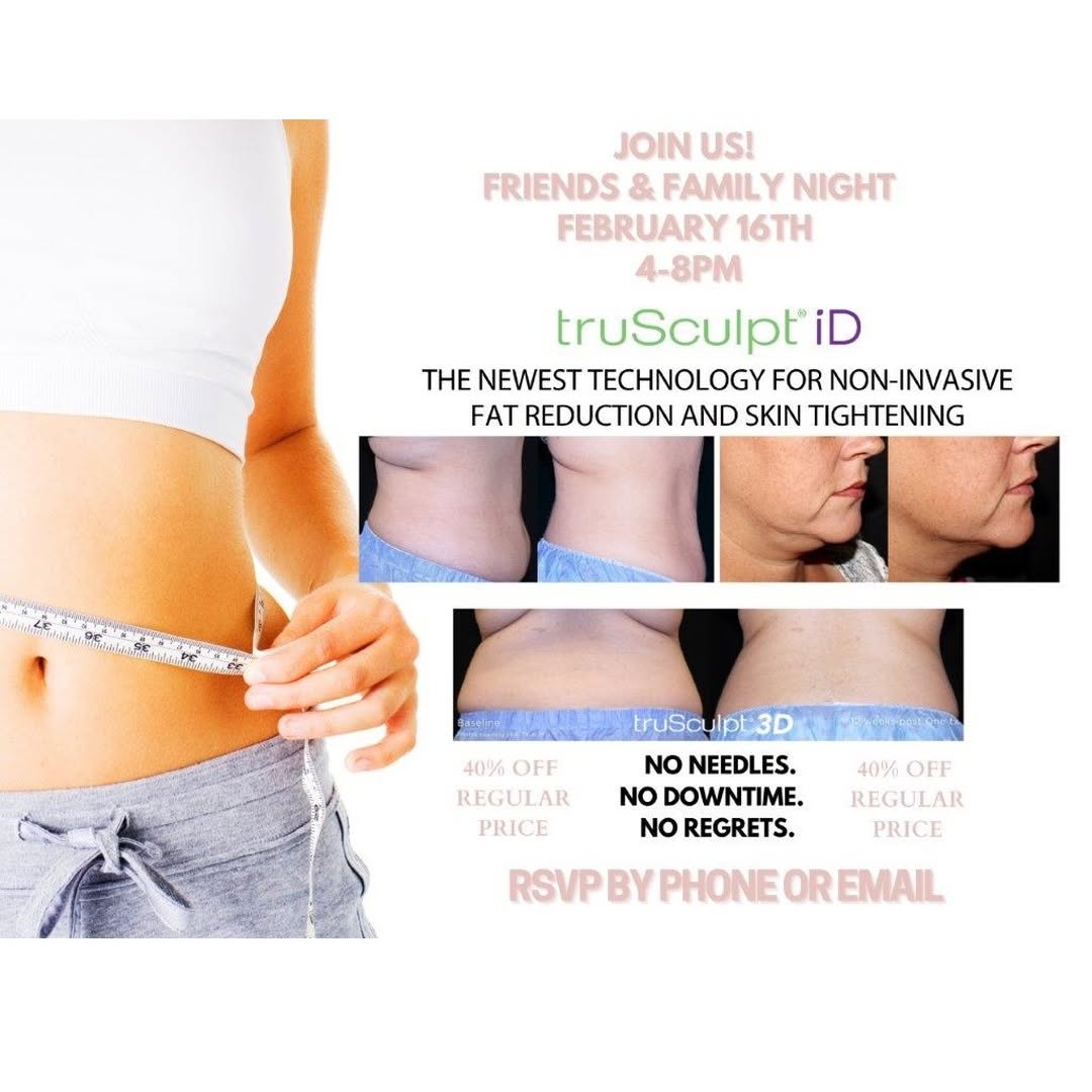 Instagram post by Dr. Lyubov Avshalumova: invites you to our VIP family and friends event introducing TRUSCULPT ID #removebellyfat #skintightening #noninvasivefatremoval