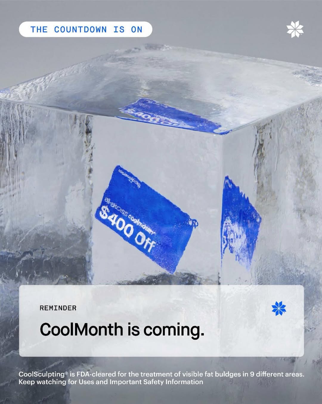 Instagram post by Dr. Malcolm Rude: Look out.... April is Cool Month ❄️🥶🧊 New patients get $400 off!