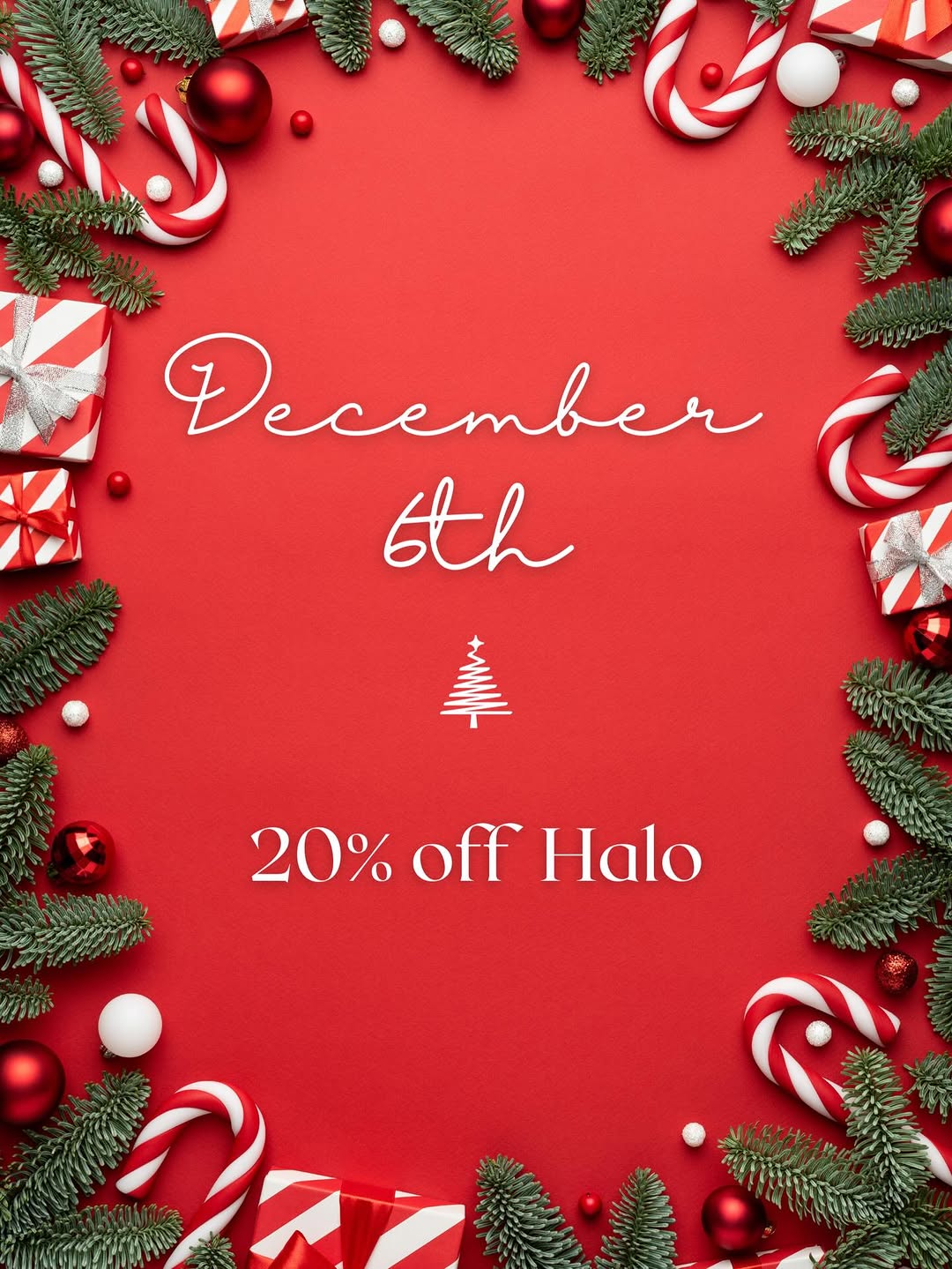 Instagram post by Dr. Mandy Lynn Warthan: Dec 6 - 20% off Halo Halo glow loading... just in time for the festivities! (Dm us, send text or leave a voicemail outside of business hours…