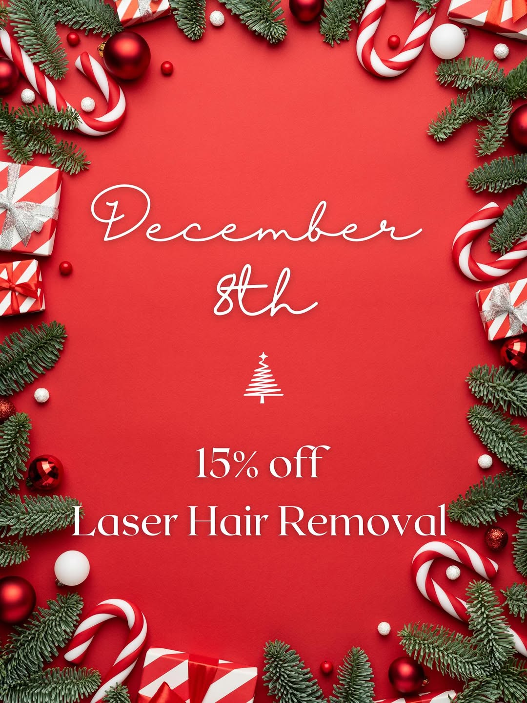 Instagram post by Dr. Mandy Lynn Warthan: Dec 8 - 15% off Laser Hair Removal Smooth for the season (and every season)