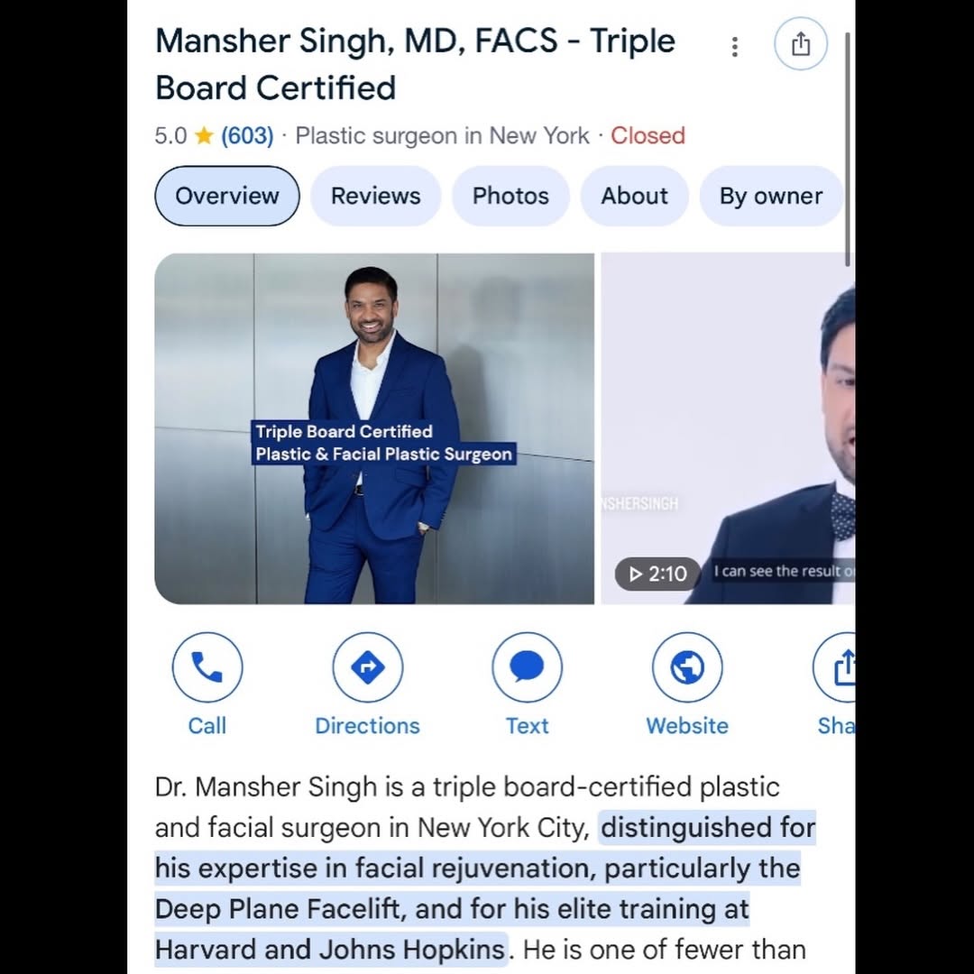 Instagram post by Dr. Mansher Singh: We are deeply grateful for our patients and for the trust they place in us. Over the past several years, I have performed more than 3,000 pr…