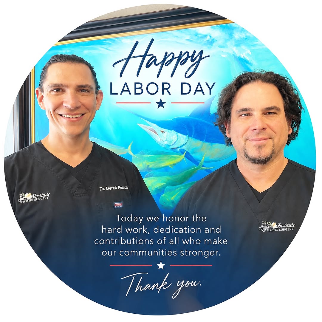 Instagram post by Dr. Marc Polecritti: Happy Labor Day from the Julian Institute of Plastic Surgery! 🇺🇸 Today, we recognize the people whose hard work, dedication, and contribut…