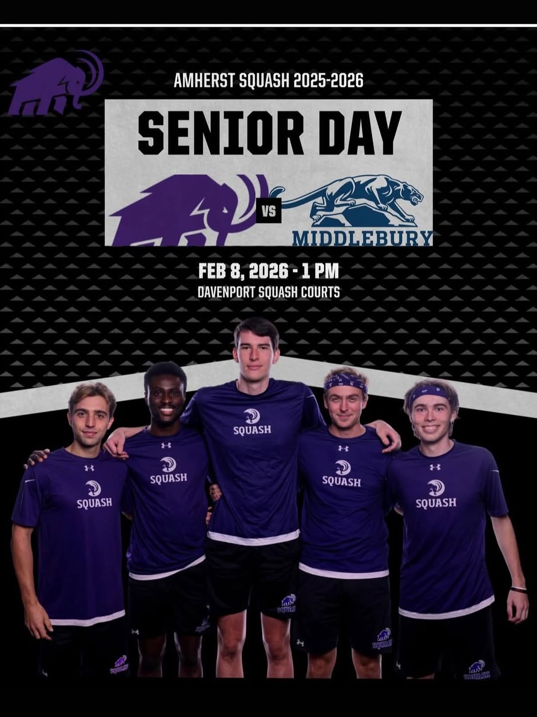 Instagram post by Dr. Marc R. Avram: Robert’s last home squash match. Wishing all the seniors and entire team success in for the rest of the season
