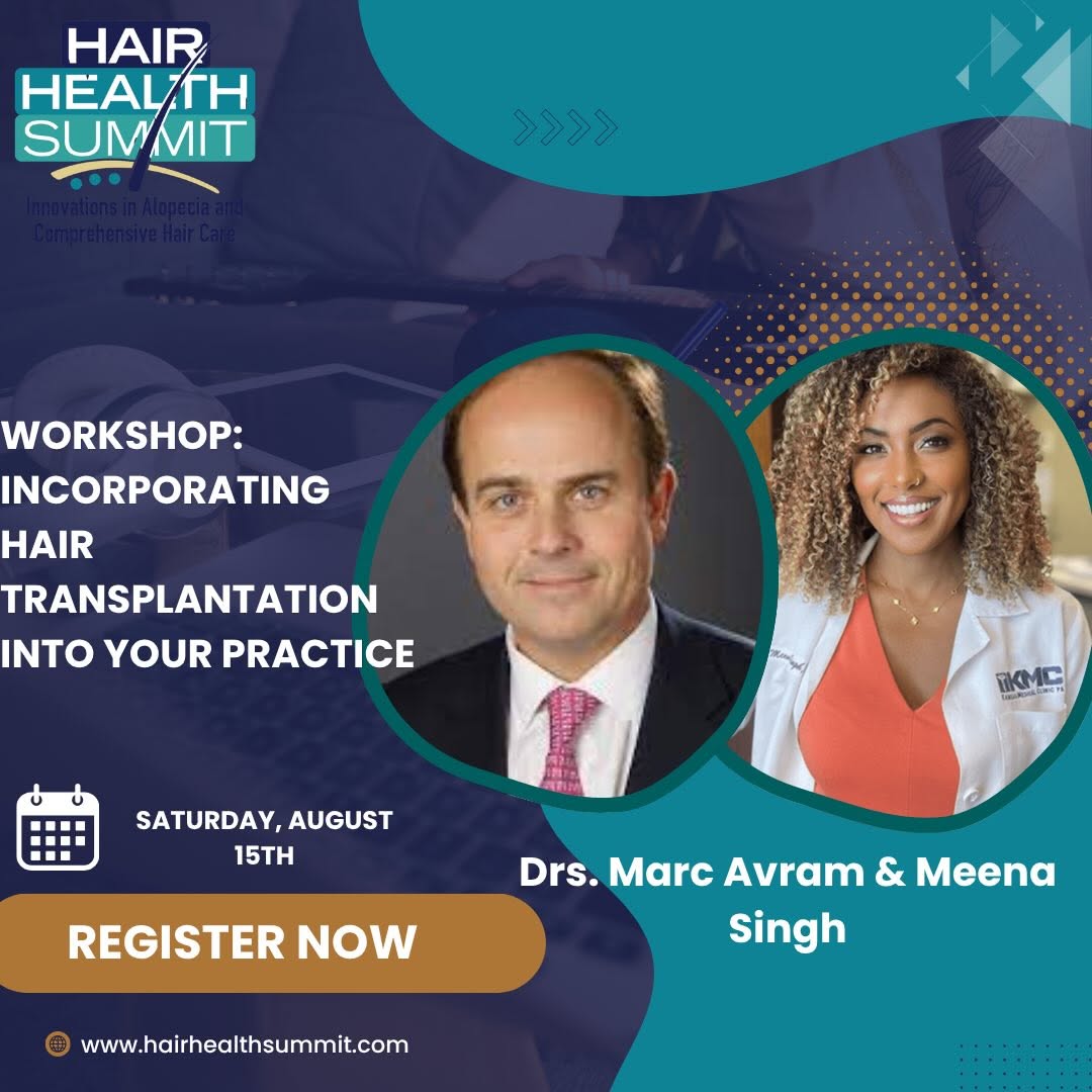 Instagram post by Dr. Marc R. Avram: ✨Hair Health Summit Session Highlight✨ . . Hair transportation is more popular than ever. However, results vary widely based on expertise. I…