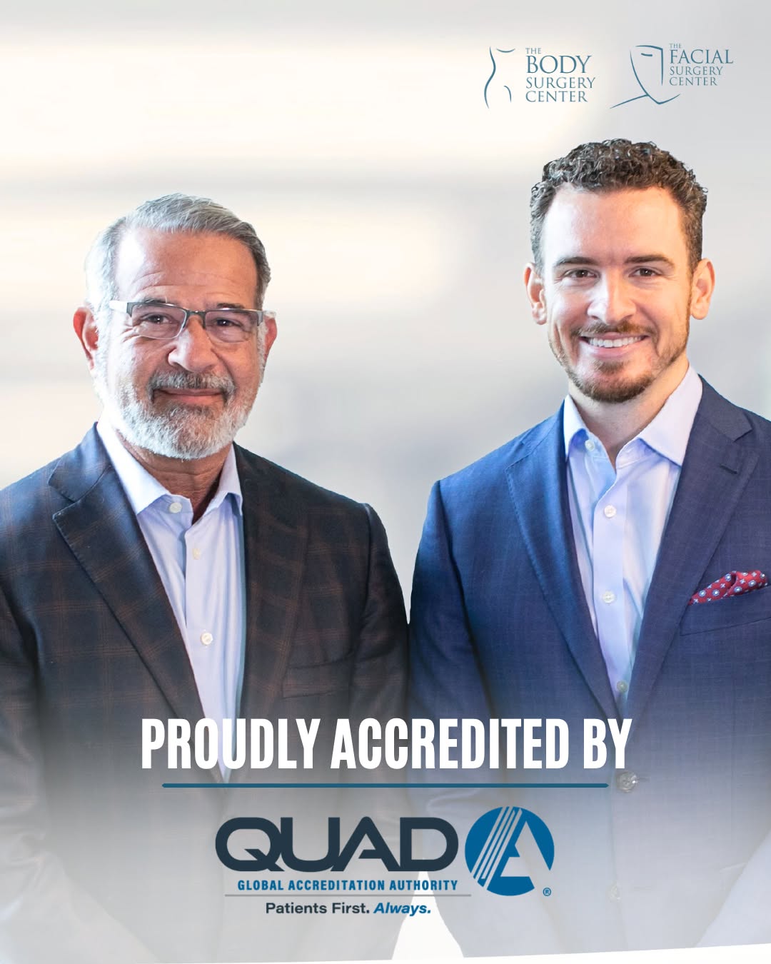 Instagram post by Dr. Marcelo Hochman: We are excited to share that The Facial Surgery Center is now a QUAD A Accredited Facility! As a QUAD A Accredited Facility, our promise to …