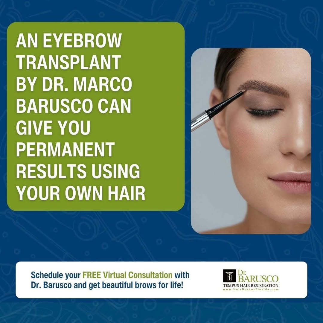 Instagram post by Dr. Marco Barusco: #BeautyBlogs have plenty of advice for achieving perfect eyebrows! But if your brows are sparse, treatments like microblading are temporary …