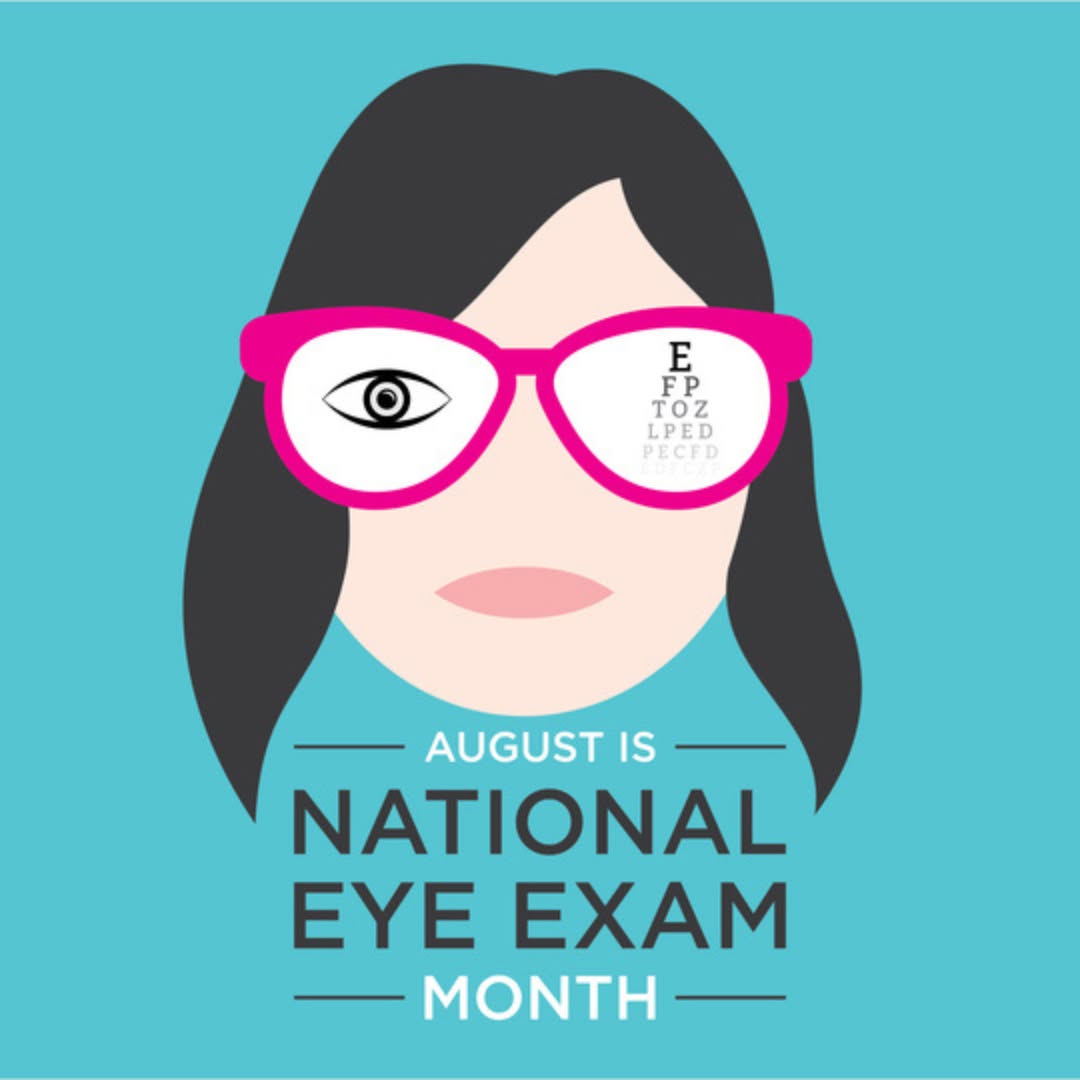 Instagram post by Dr. Marcos T. Doxanas: 👁️ August is National Eye Exam Month! 🤓 Your vision can change gradually, often without noticeable symptoms. That's why routine eye exams …