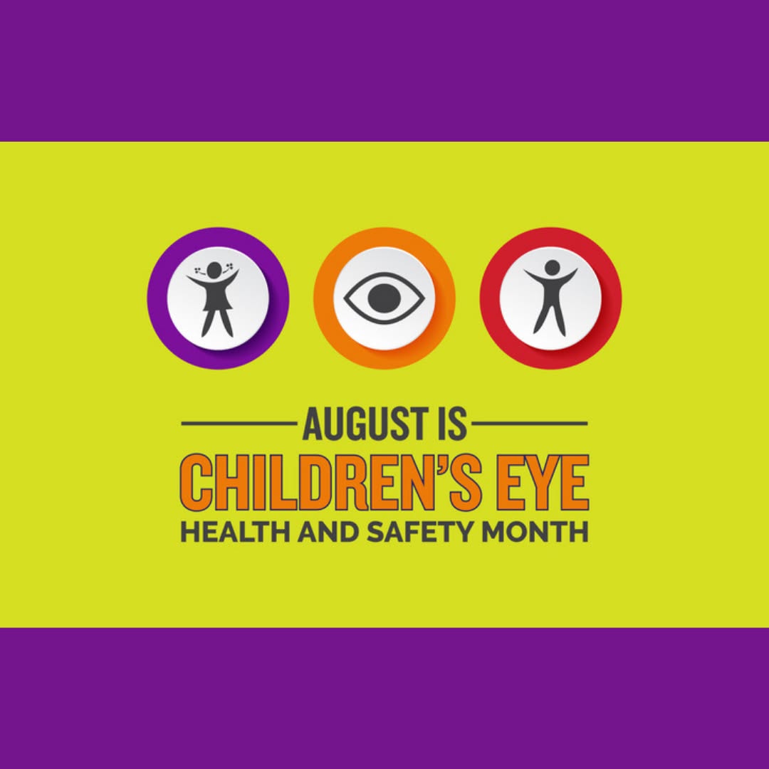 Instagram post by Dr. Marcos T. Doxanas: 👁️ August is Children's Eye Health & Safety Month! 👓 Did you know that many vision problems in children can go unnoticed because kids ofte…