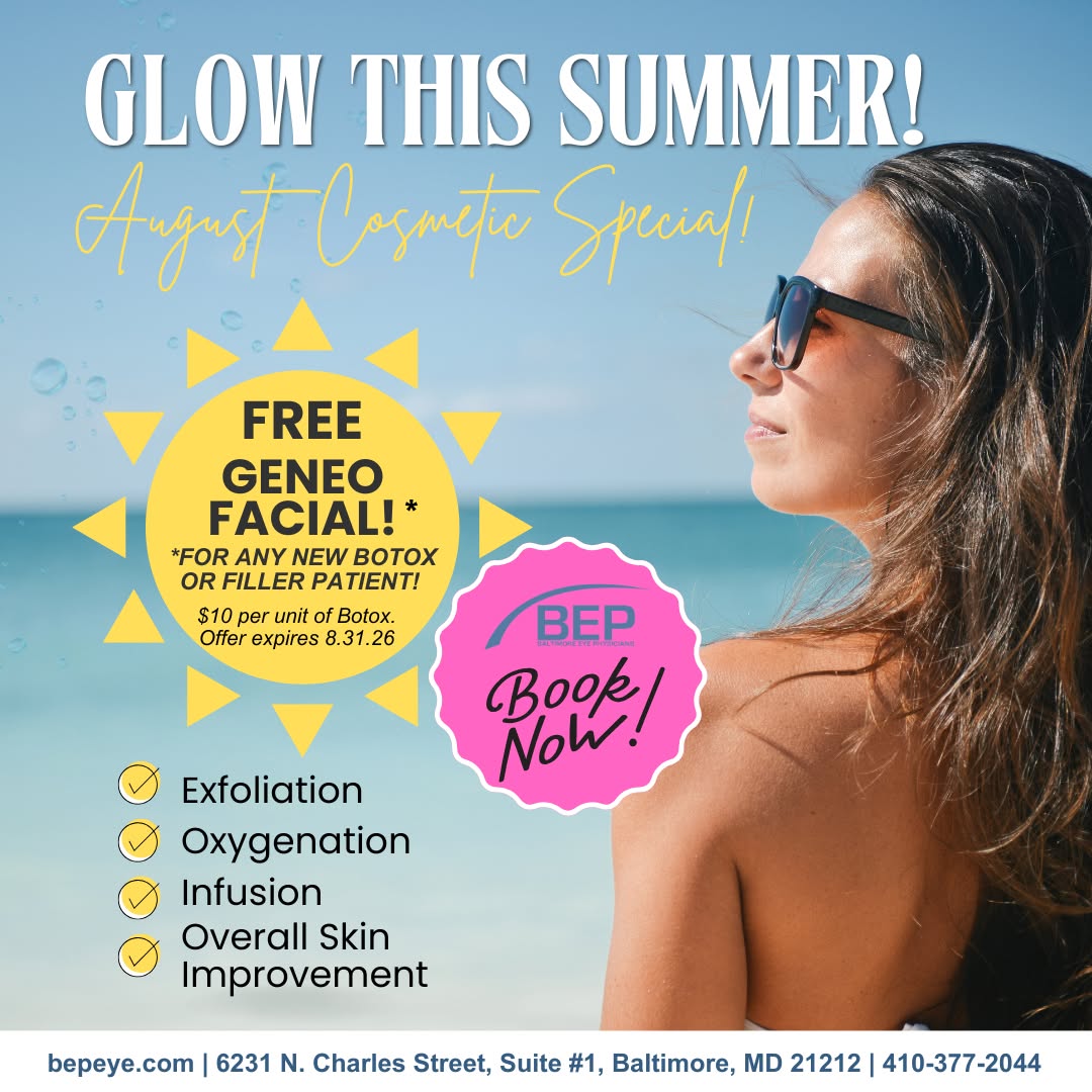 Instagram post by Dr. Marcos T. Doxanas: ✨ Glow all summer long! ✨ For the month of August, new Botox or filler patients will receive a FREE Geneo Facial—the perfect way to refresh,…