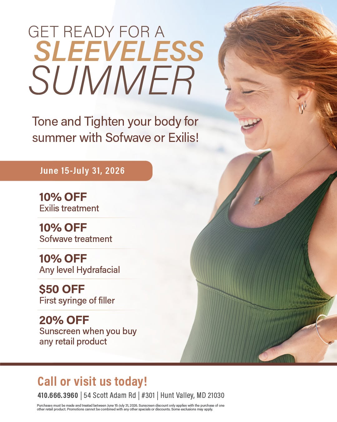 Instagram post by Dr. Margaret Weiss: Get ready for a sleeveless summer! Enjoy exclusive savings on our favorite toning, tightening, and glow-boosting treatments to help you shin…